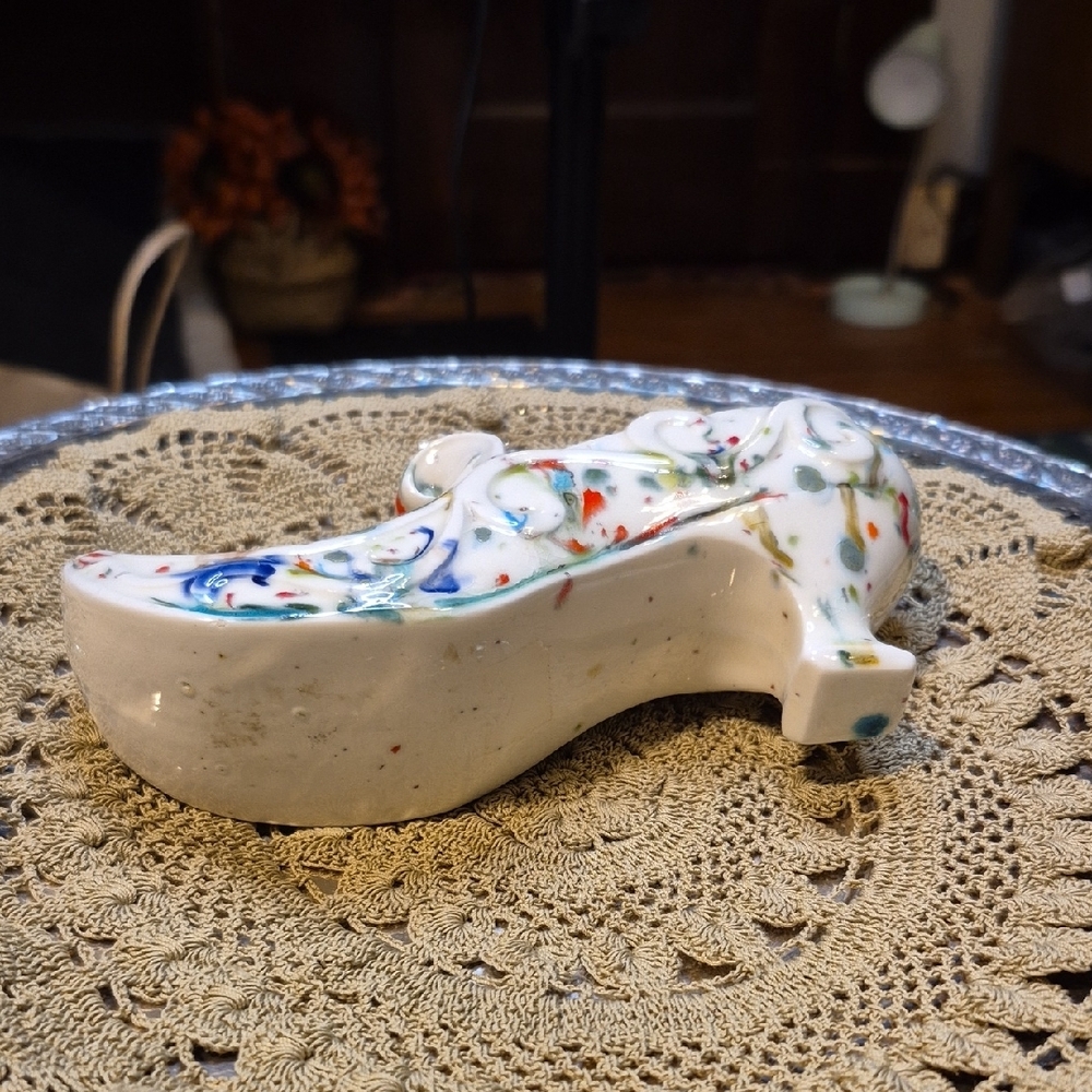 Colorful Ceramic Splatterware Shoe - Picture 2 of 10
